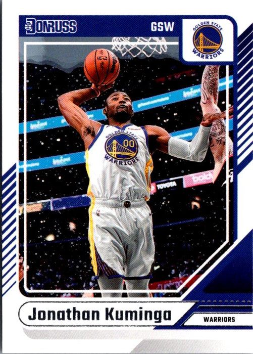DONRUSS PANINI Jonathan Kuminga trading card featuring him in action with the Golden State Warriors