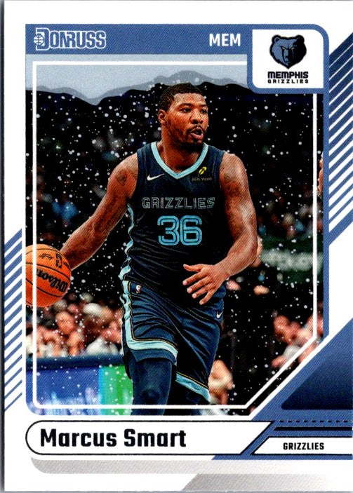 DONRUSS PANINI Marcus Smart trading card featuring the player in a Memphis Grizzlies uniform