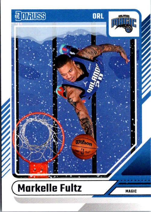Markelle Fultz basketball card featuring him in action during a slam dunk for the Orlando Magic
