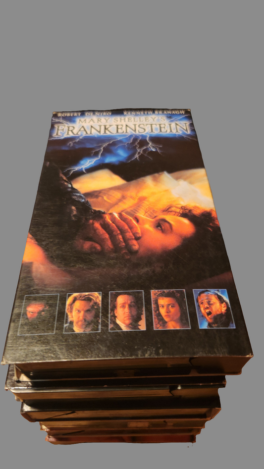 Mary Shelley's Frankenstein VHS tape from Lawrence's Collectibles with detailed horror movie cover art