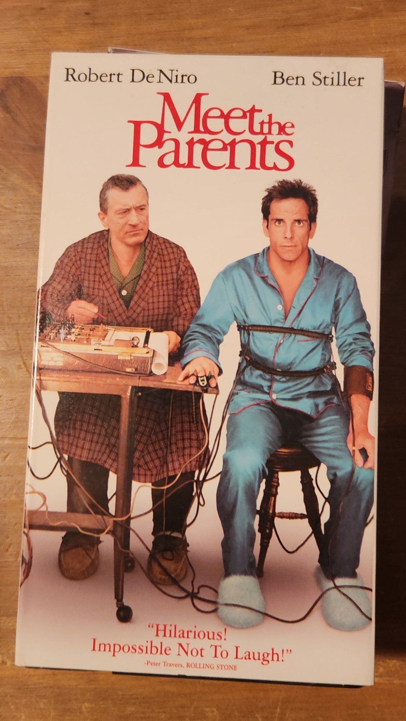 Meet the Parents VHS collectible featuring Robert De Niro and Ben Stiller on the cover