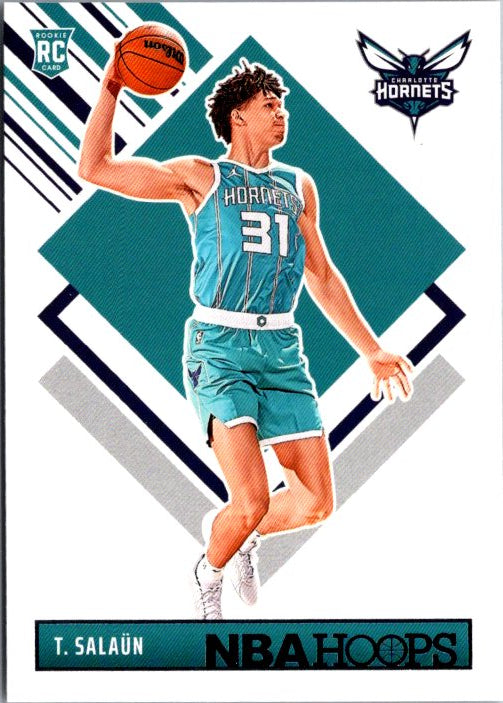 PANINI NBA Hoops Tidjane Salaun card featuring Salaun in teal jersey for Charlotte Hornets