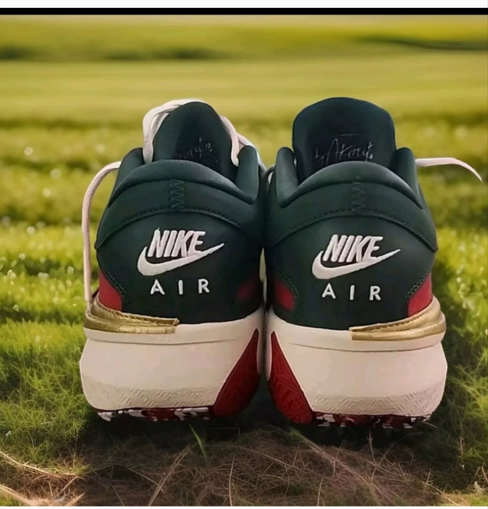 Nike Zoom Freak 5 green red sneakers with a bold color scheme and cushioned support for athletes
