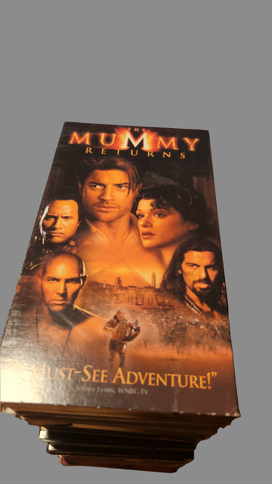 The Mummy Returns VHS tape from Lawrence's Collectibles featuring movie cover art with main characters