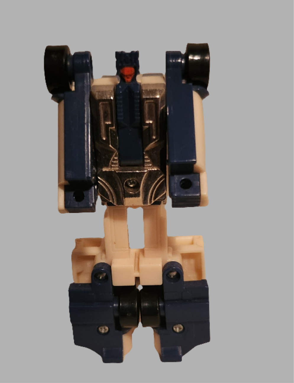 Lawgrave's Collectibles Vintage Transforming Robot Figure in Blue and White Color Scheme