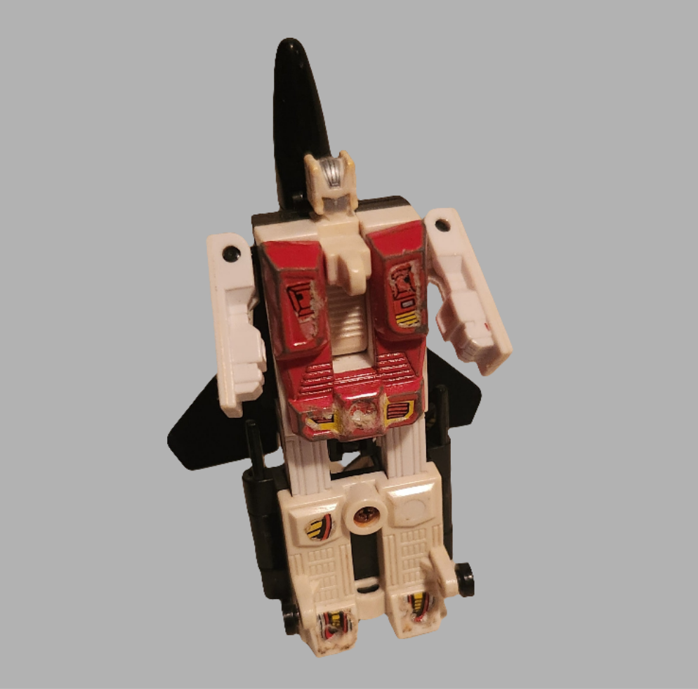 Airraid Transformers action figure in robot mode with detailed red and white design