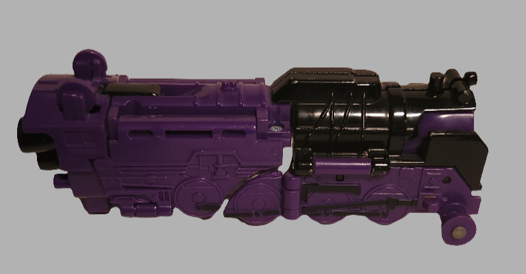 Astrotrain Transformer collectible in purple and black detailing, designed for fans and collectors.