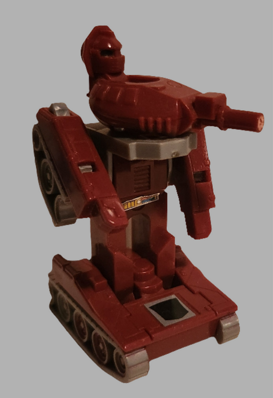 Warpath Transformers collectible action figure in red with tank treads and rotating turret design